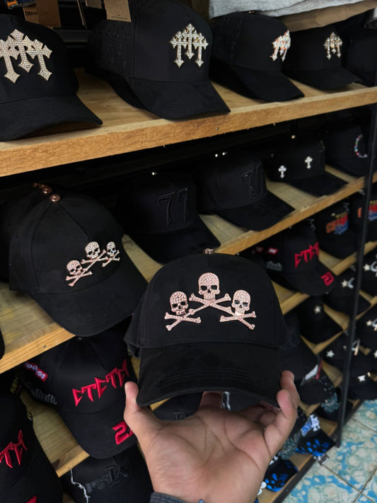 BARBAS HATS ROSE GOLD SKULLS G5